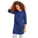 Plus Size Women's French Terry Zip Pocket Tunic by ellos in Royal Cobalt (Size L)