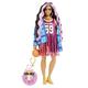Barbie HDJ46 - Extra Puppe in Basketball Trikot Kleid & Zubehör, mit Haustier Corgi, extra langes gekräuseltes Haar mit rosa Strähnen & Flexible Gelenke, Spielzeug Geschenk für Kinder ab 3 Jahren