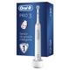 Oral-B PRO 3 elektrische Zahnbürste mit wiederaufladbarem Griff, Braun-Technologie, 1 Ersatzkopf und sichtbarer Drucksensor, 3000 - Weiß