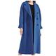 BUZHIDAO Women's Coats Autumn Winter Plush Slim Warm Jacket Long Coat Long Sleeve Plush Coat Double Breasted Cashmere Coat Large Fur Collar Coat Wool Coat, blue, M