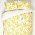 HOMESCAPES Yellow Cotton Duvet Cover Set Single Digitally Printed Floral Design on 200TC 400 Thread Count Equivalent 100% Cotton