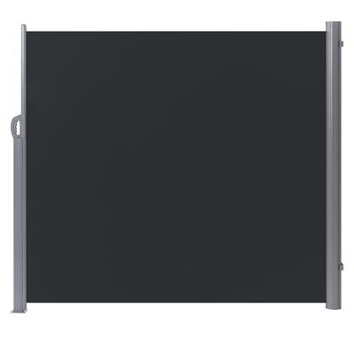 Seitenmarkise Graphitgrau Aluminium 180x300 cm ausziehbar mit Standfuß wasserabweisender UV-beständiger Stoff Outdoor Ga