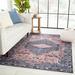 Blue/Pink 96 x 30 x 0.29 in Area Rug - Nikki Chu Issa Machine Washable Performance Dark Rug Polyester | 96 H x 30 W x 0.29 D in | Wayfair RUG152569