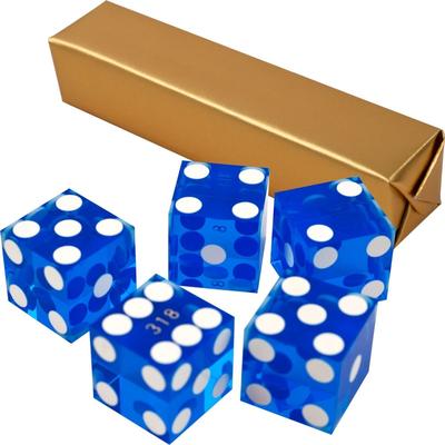 Five Numbered Serialized 19 mm Casino Craps Dice