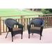 Set of 2 Resin Wicker Clark Single Chair with Tan Cushion