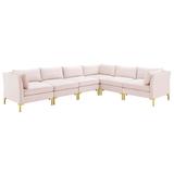 Pink Sectional - Ardent 6-Piece Performance Velvet Sectional Sofa by Modway Velvet | 29 H x 134 W x 103 D in | Wayfair EEI-4277-PNK