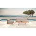 Joss & Main Elswick 3 Piece Teak Sofa Seating Group w/ Sunbrella Cushions /Natural Hards/Teak in Brown/White | 31.5 H x 81.5 W x 34.5 D in | Outdoor Furniture | Wayfair