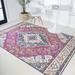 White 36 x 0.31 in Area Rug - Canora Grey Bohemian FLAIR Boho Vintage Medallion Fuchsia/4 Ft. X 6 Ft. Area Rug | 36 W x 0.31 D in | Wayfair