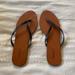 American Eagle Outfitters Shoes | American Eagle Outfitters- Black ‘Leather’ Thing Sandals-Size 10 | Color: Black/Brown | Size: 10