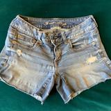 American Eagle Outfitters Shorts | American Eagle Distressed Low Rise Shorts | Color: Blue | Size: 4