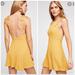 Free People Dresses | Free People Sunbaked Mini Dress Halter Sun Dress Knit Retro Strappy Babydoll | Color: Yellow | Size: S