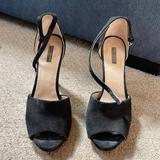 Zara Shoes | Black Peep Toe Sandals | Color: Black | Size: 10