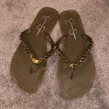 Jessica Simpson Shoes | Jessica Simpson Thongs Flip Flops Sz 5.5 - 6 | Color: Gold | Size: 5.5