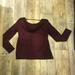 American Eagle Outfitters Tops | Aeo Long Sleave Sz Med Maroon/ Burgundy | Color: Black | Size: M