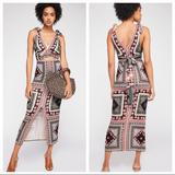 Free People Dresses | Free People Katie Patchwork Midi Dress | Color: Silver | Size: S