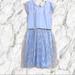 Disney Dresses | D-Signed Frozen 2 Floral Lace Skater Dress L | Color: Blue/Gray | Size: Lg