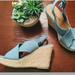 American Eagle Outfitters Shoes | American Eagle Denim Wedge Sandals | Color: Gray | Size: 8