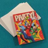 Disney Party Supplies | Goofy, Mickey Mouse & Donald Party Invites | Color: Red/Brown | Size: Os