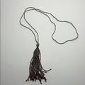Anthropologie Jewelry | Anthropologie Metallic Tassel Necklace - Nwot | Color: Silver/White | Size: Os