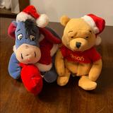 Disney Toys | Disney Winnie The Pooh Santa Pooh & Eeyore | Color: Brown | Size: 8” Mini Beanies