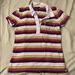 American Eagle Outfitters Tops | American Eagle Outfitters Striped Polo Shirt Sz M | Color: Cream/White | Size: M
