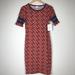 Lularoe Dresses | Lularoe Julia Midi Length Dress. | Color: Red/Brown | Size: Xs