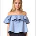 Rebecca Minkoff Tops | Like New Rebecca Minkoff Off The Shoulder Top | Color: Blue/Gray | Size: Xs