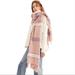 Free People Accessories | Free People Valley Plaid Fringe Scarf Blush New | Color: Cream/Tan | Size: Os