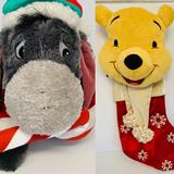 Disney Holiday | Disney Pooh Stocking And Eyore Plush Christmas | Color: Cream/Gray | Size: Os