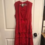 Anthropologie Dresses | Anthropologie Ruffle Dress | Color: Brown/Red | Size: 0