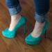 Jessica Simpson Shoes | Jessica Simpson Teal Suede Heels | Color: Black | Size: 7