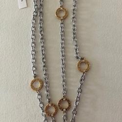 Coach Jewelry | Brand New Nwt Coach Circle Station 18” Necklace | Color: Gray | Size: 18”