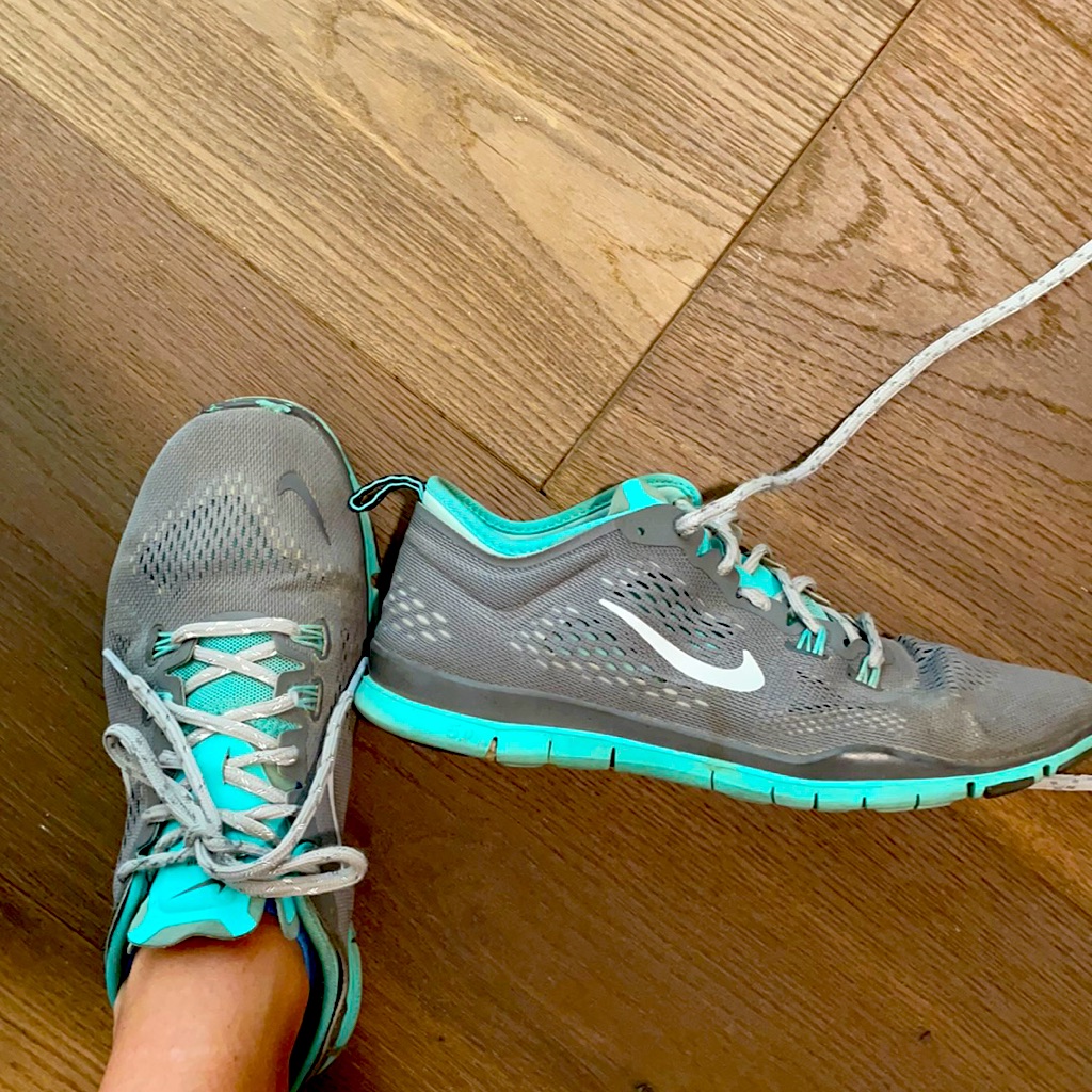 Nike Shoes | Grey And Teal Nike Free 5.0 Tennis Shoes Size 6.5 | Color: Gray | Size: 6.5