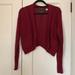 Anthropologie Sweaters | Anthropologie Burgundy Cropped Cardigan, Size M. | Color: Brown/Purple | Size: M