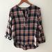 Anthropologie Tops | Anthropologie Plaid Shirt With Frills | Color: Black | Size: Xs