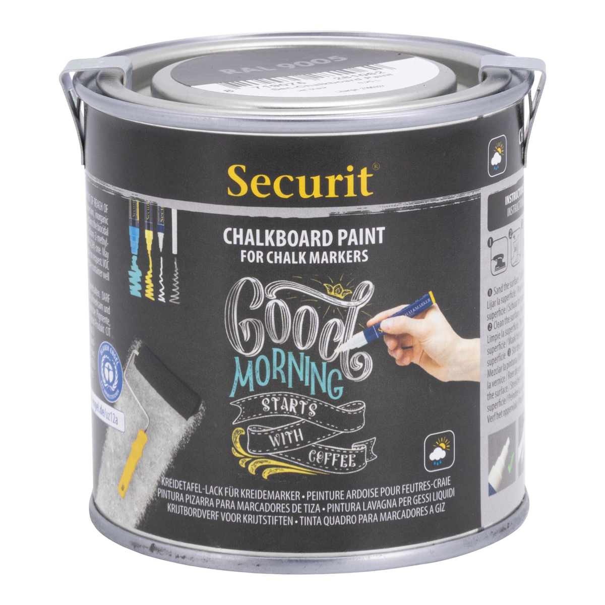 Securit® Acrylfarbe für Kreidetafeln auf Wasserbasis - Schwarz - 250ml Image