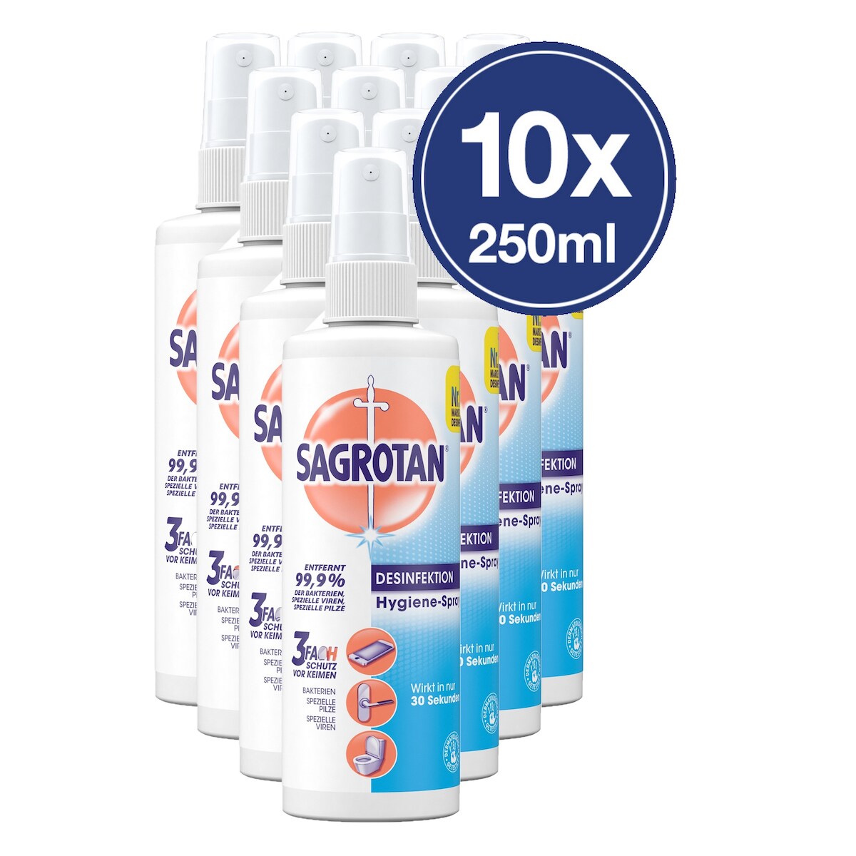 Sagrotan Hygiene-Pumpspray Desinfektion Bakterien 10er Pack (10 x 250ml) Image