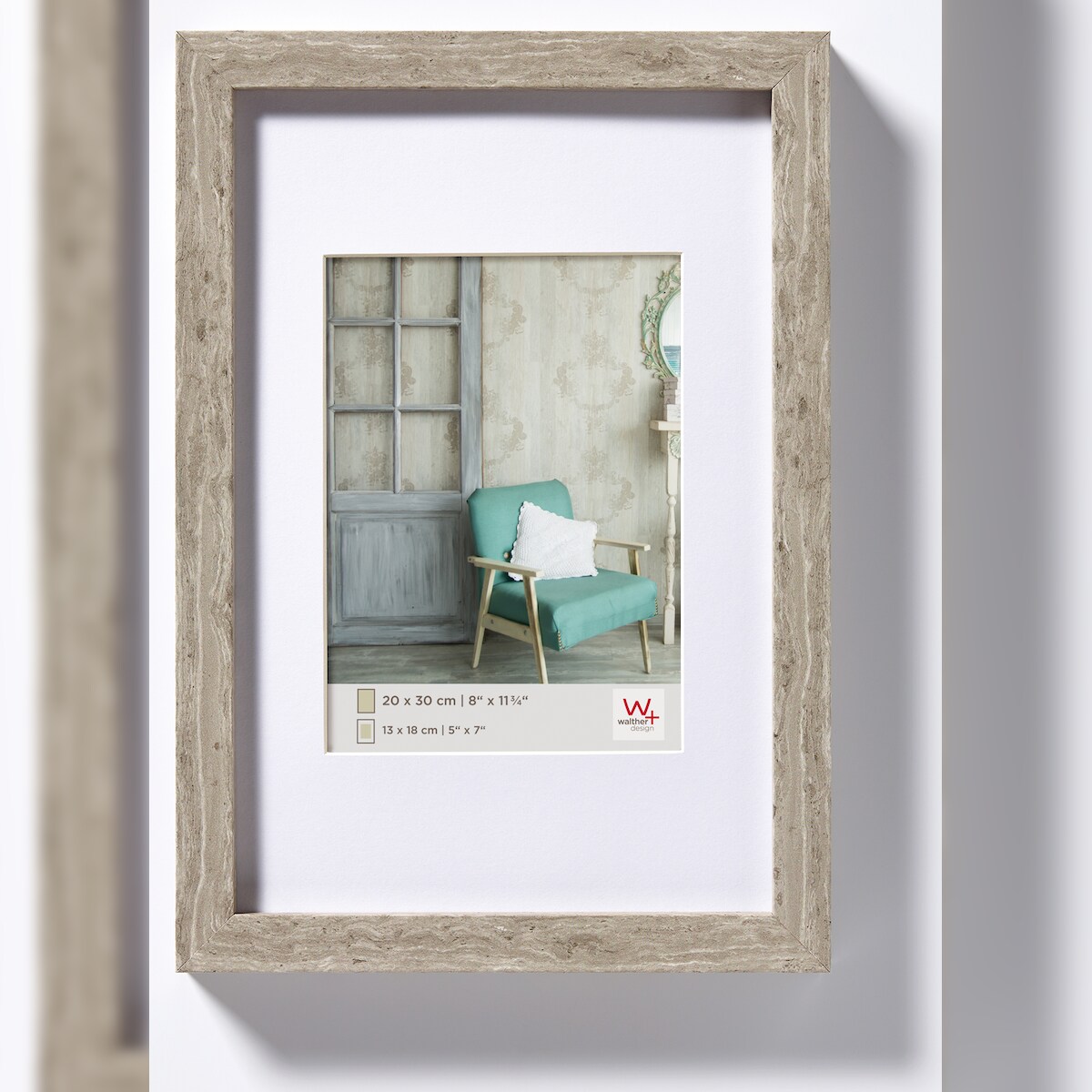 walther + design Stockholm Holz Bilderrahmen 50x70 cm GRAU Image