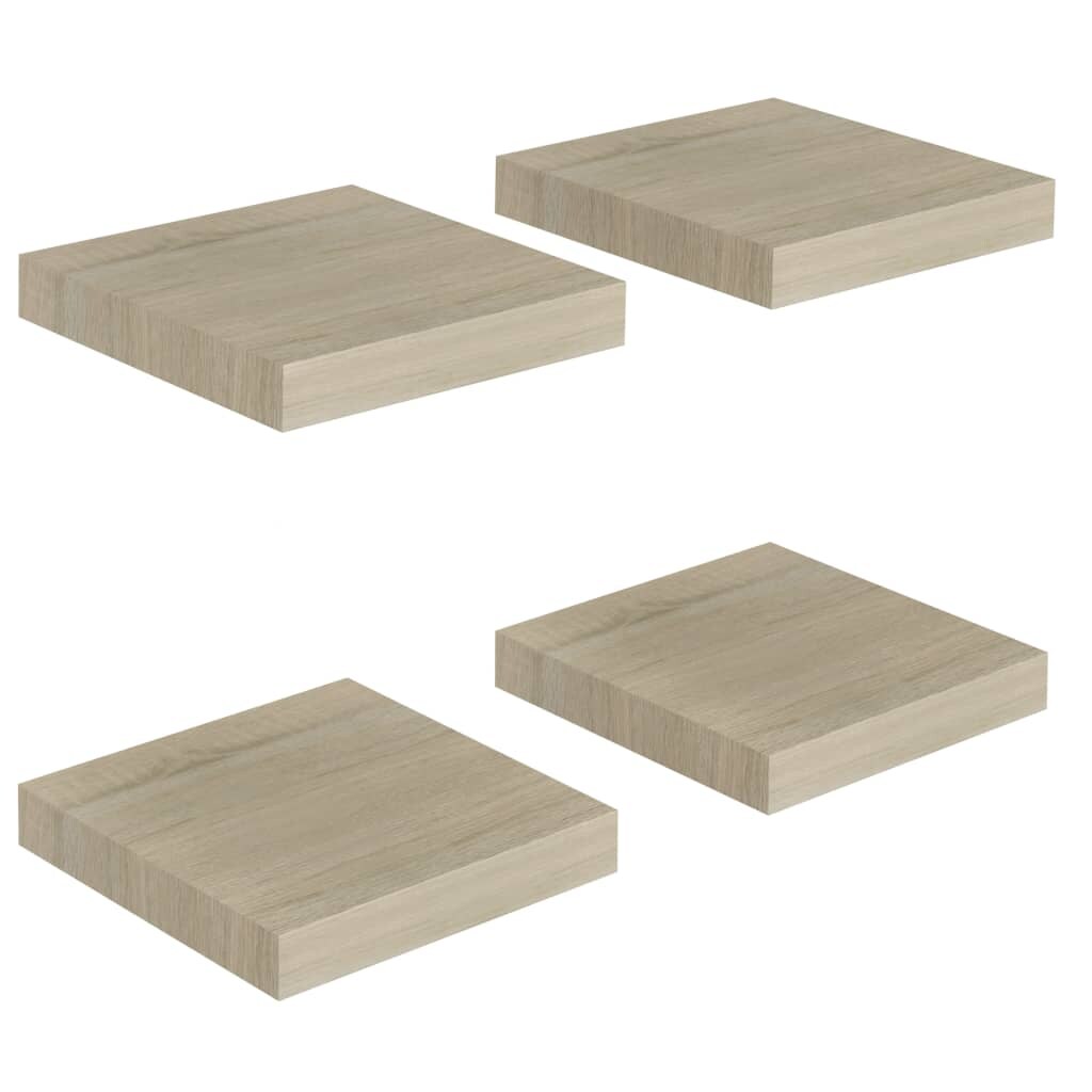 vidaXL Schwebende Wandregale 4 Stk. Eichefarben 23x23,5x3,8cm MDF Image