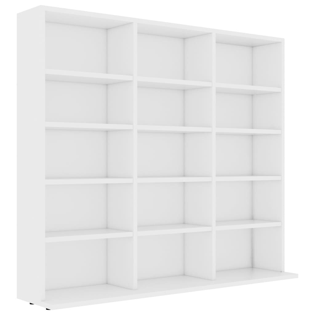 vidaXL CD-Regal Weiß 100x23x89,5 cm Holzwerkstoff Image