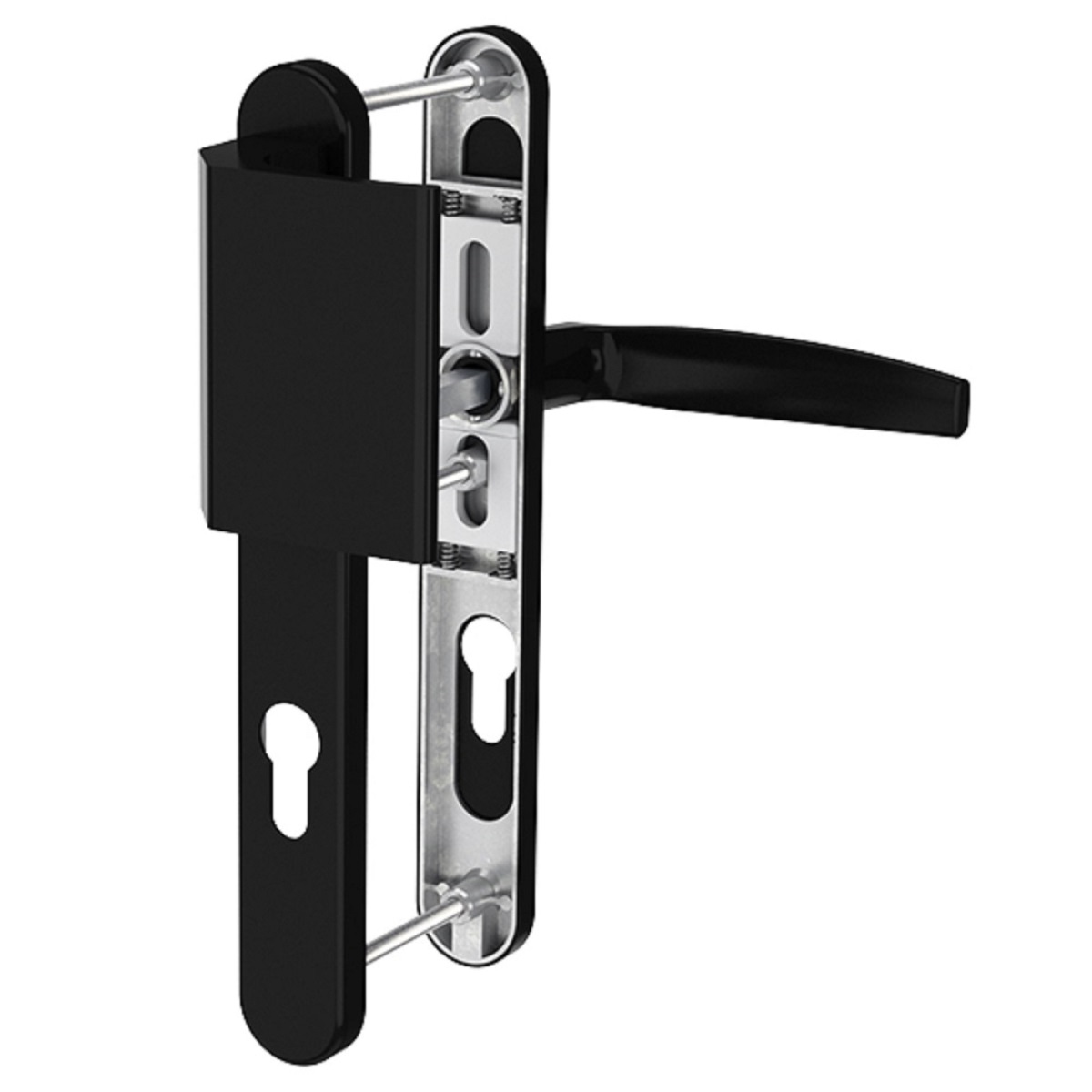 MS Beschläge Schmalrahmengarnitur 8-72mm Schwarz Türdrücker Stossgriff/Drücker TS 39-54mm Image