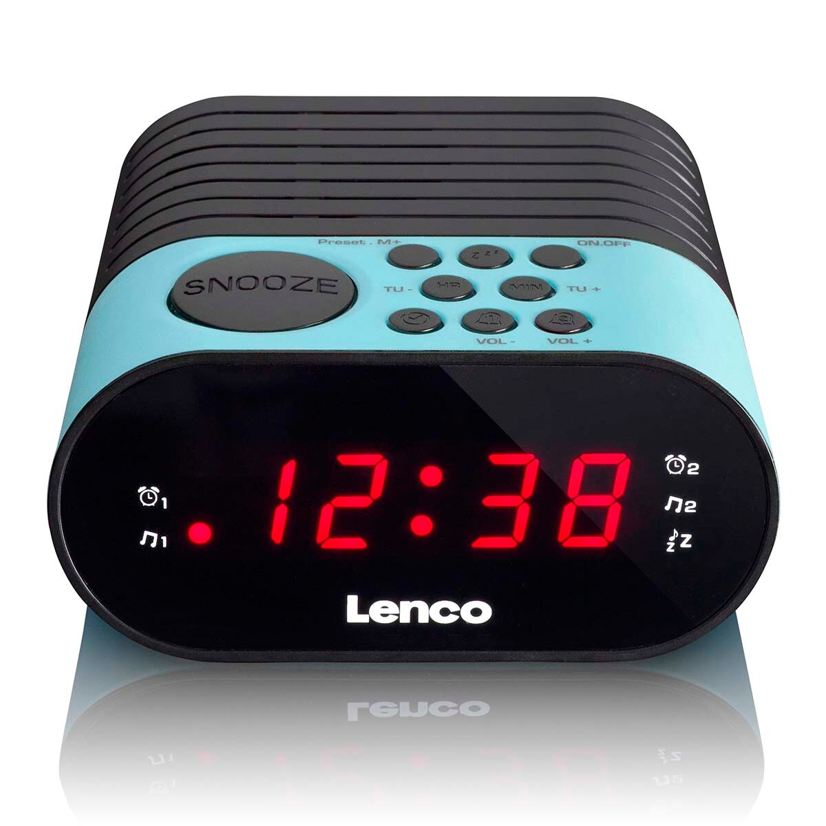 Lenco CR-07 Blue - FM-Radiowecker mit Sleeptimer und doppeltem Alarm - Blau Image