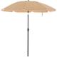 UAC Sonnenschirm,Ø 2, Gartenschirm, UV-Schutz bis UPF 50+, knickbar, tragbar, Schirmrippen aus Glasfaser, mit Transporttasche Taupe