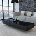 Gawany Modern Rectangle Coffee Table Living room Furniture High Gloss Black 115 x 55 x 31 cm (L x W x H)