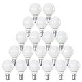 paul russells LED Golf Ball Light Small Bayonet Cap B15D, 40w Equivalent Bulb, 4.9W 470LM LED Bulbs, 2700K Warm White, Mini Globe Frosted G45 SBC Energy Saving Lamps, Pack of 20