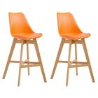 CLP 2er Set Barhocker Cannes Kunststoff orange/natura