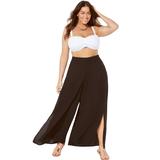 Plus Size Women's Mara Beach Pant with Side Slits by Swimsuits For All in Black (Size 10/12)