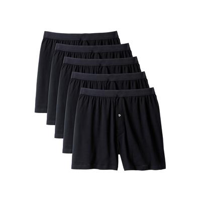 Men's Big & Tall 5-Pack Cotton Boxers by KingSize in Black (Size 9XL)