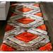 Brown/Orange 28 x 0.98 in Area Rug - Latitude Run® Corey-Leigh Abstract Shag Orange/Brown Area Rug Polyester | 28 W x 0.98 D in | Wayfair