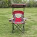 Arlmont & Co. Liisamaria Shaded Folding Camp Chair w/ Cup Holder & Carry Bag for Outdoor Metal in Red | 53.1 H x 36.6 W x 23.6 D in | Wayfair